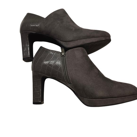 Xappeal Shoes 8 Gray Ankle Boot Platform Closed Toe High Heel - Picture 2 of 7